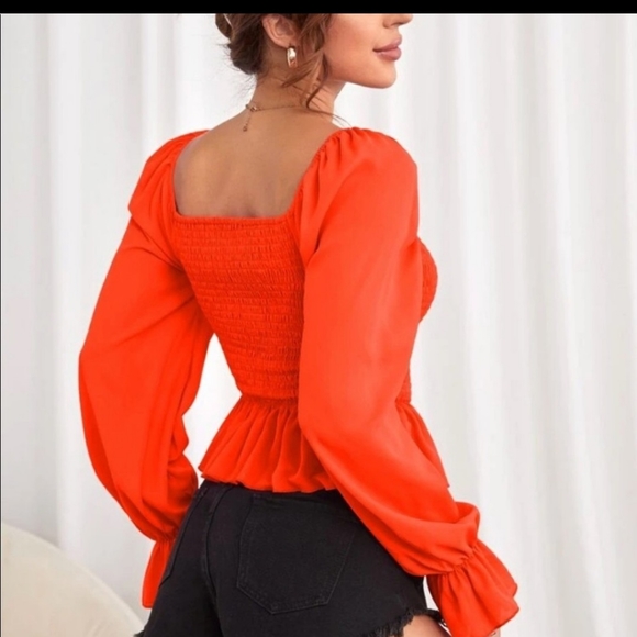 Stellar  flounce top-Orange - Picture 5 of 6